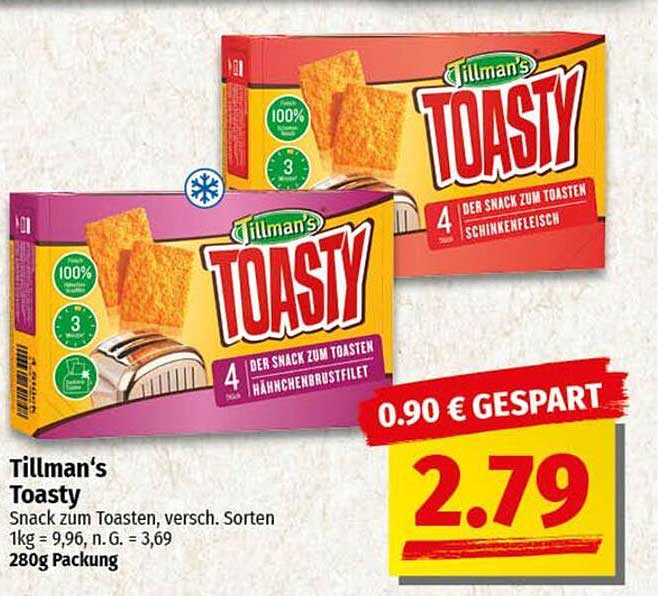Tillman's Toasty Snack zum Toasten, verschiedene Sorten