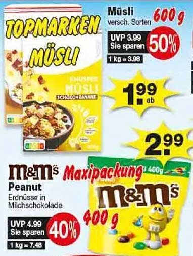 Topmarken Müsli - Verschiedene Sorten (600 g)