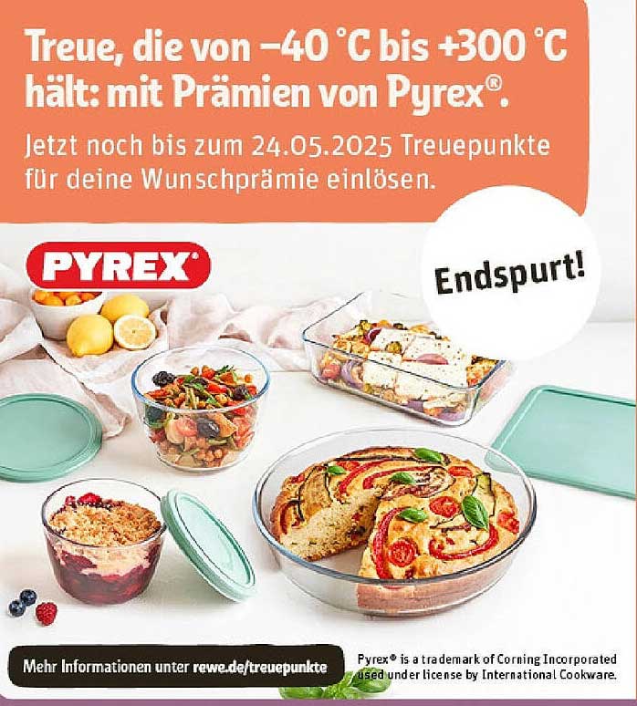 Treue, die von -40 °C bis +300 °C hält: mit Prämien von Pyrex®