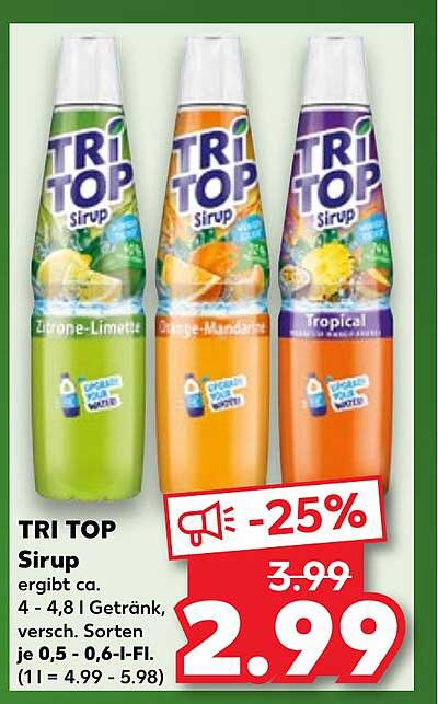 TRI TOP Sirup - Erfrischender Genuss für die ganze Familie