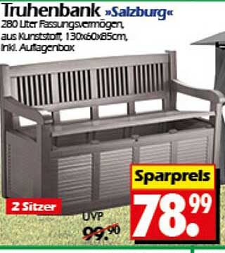 Truhenbank "Salzburg" 280 Liter Fassungsvermögen