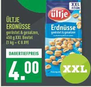 ÜLTJE Erdnüsse geröstet & gesalzen, 450 g XXL Beutel