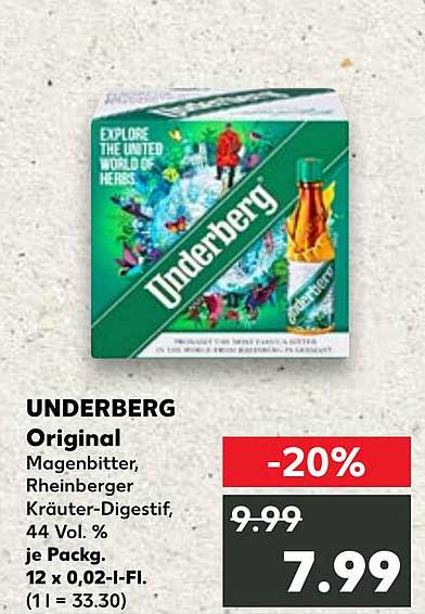UNDERBERG Original Magenbitter, Rheinberger Kräuter-Digestif