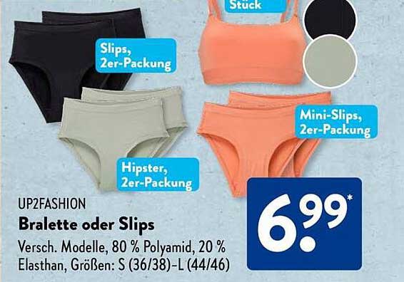 UP2FASHION Bralette oder Slips in verschiedenen Modellen