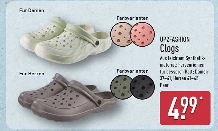 UP2FASHION Clogs für Damen und Herren