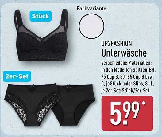 UP2FASHION Unterwäsche 2er-Set