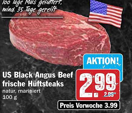 US Black Angus Beef frische Hüftsteaks