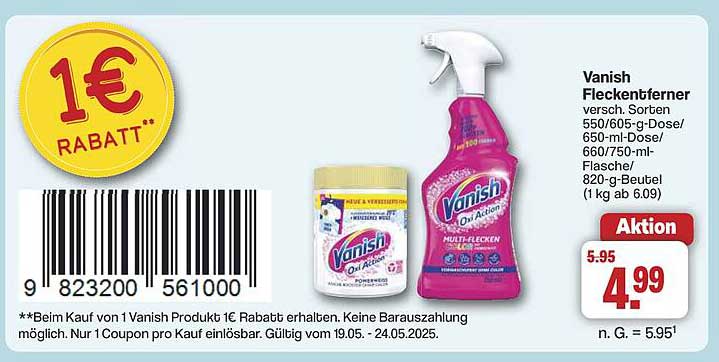 Vanish Fleckenentferner - Jetzt zum Sonderpreis!