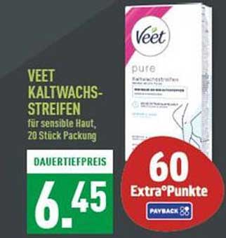 VEET Kaltwachsstreifen für sensible Haut, 20 Stück Packung