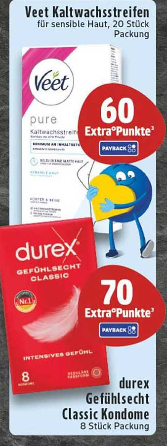 Veet Kaltwachsstreifen für sensible Haut, 20 Stück Packung