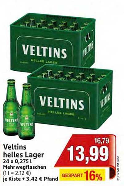 Veltins helles Lager 24 x 0,275 l Mehrwegflaschen - Geschmack, der begeistert!