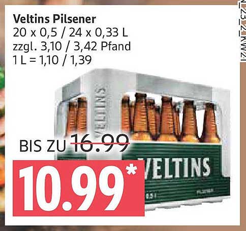 Veltins Pilsener 20 x 0,5L - Genuss in Flaschen