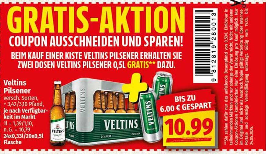 Veltins Pilsener Kiste + 2 Dosen GRATIS