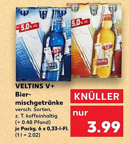 VELTINS V+ Biermischgetränke verschiedene Sorten