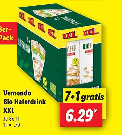 Vemondo Bio Haferdrink XXL 8 Pack (7 + 1 gratis)
