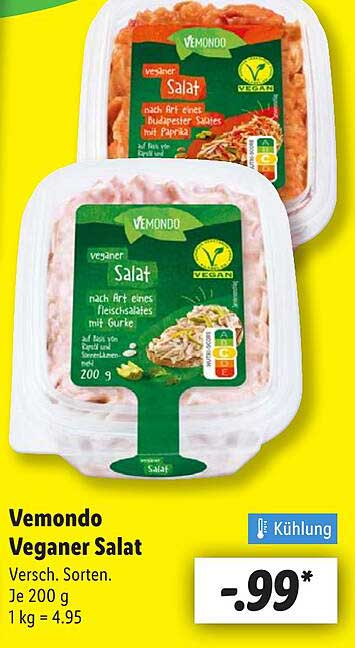 Vemondo Veganer Salat - Verschiedene Sorten, 200 g