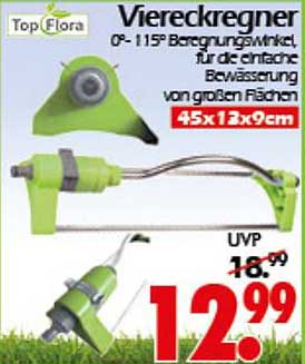Viereckregner 0°-115° Bewässerungswinkel für große Flächen