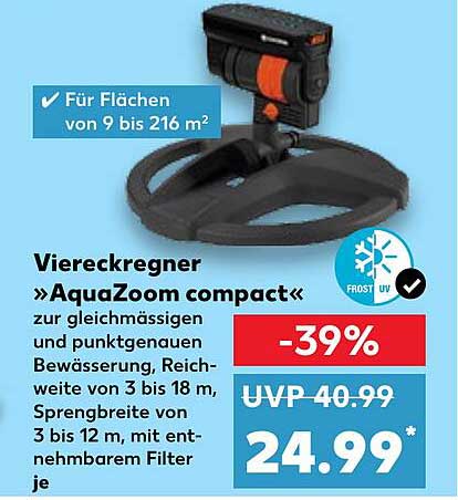 Viereckregner »AquaZoom compact« zur gleichmäßigen und punktgenauen Bewässerung