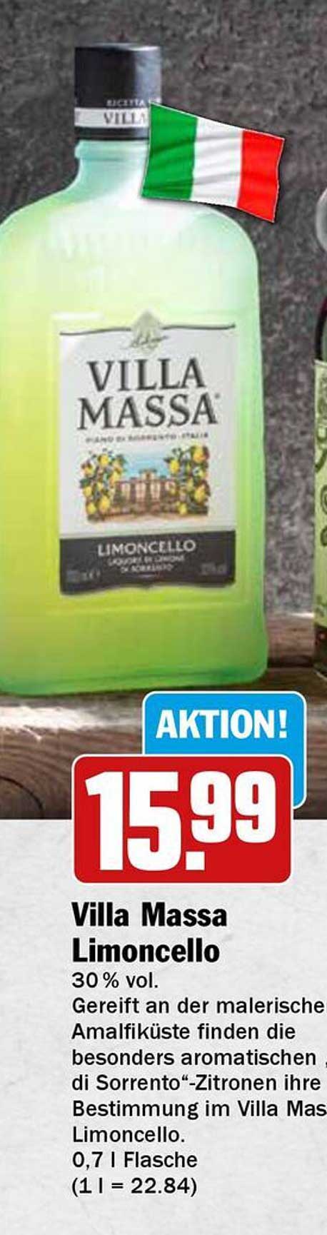 Villa Massa Limoncello 30% vol - Italienischer Limoncello Genuss