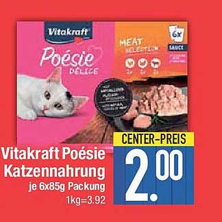 Vitakraft Poesie Katzennahrung je 6x85g Packung