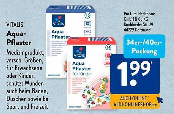 VITALIS Aqua-Pflaster - 34er/40er-Packung