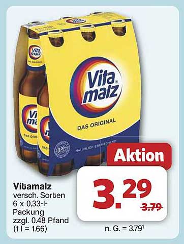 Vitamalz 6 x 0,33-l-Packung – das Original!