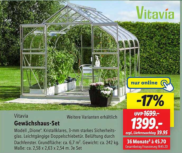 Vitavia Gewächshaus-Set Modell „Dione“