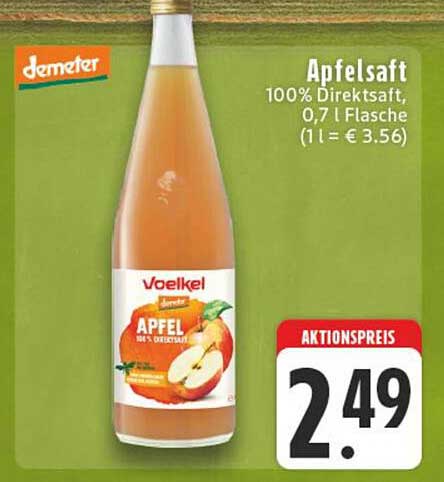 Voelkel Apfelsaft 100% Direktsaft, 0,7 L