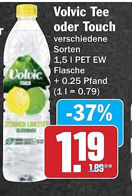 Volvic Tee oder Touch verschiedene Sorten 1,5 l PET EW Flasche + 0,25 Pfand