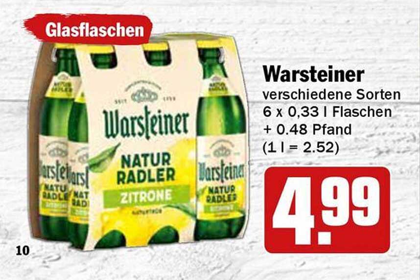 Warsteiner Natur Radler 6 x 0,33 l Flaschen
