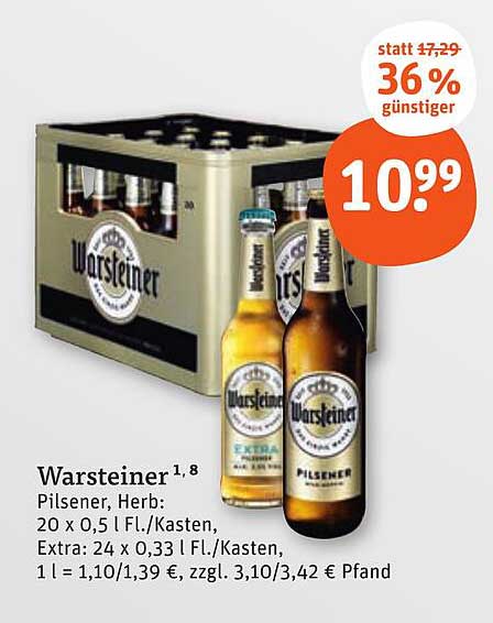 Warsteiner Pilsener 20 x 0,5 l FL./Kasten