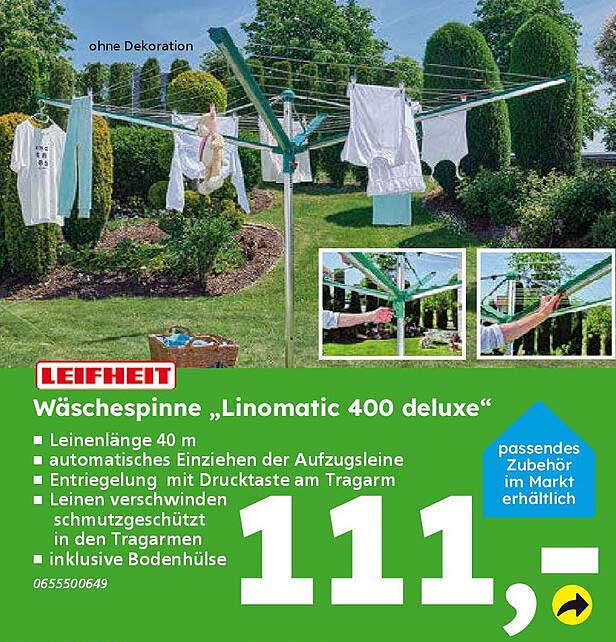 Wäschespinne „Linomatic 400 deluxe“ von Leifheit