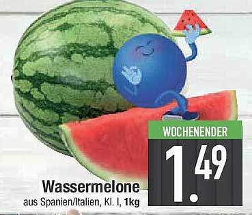 Wassermelone aus Spanien/Italien, Kl. I, 1 kg