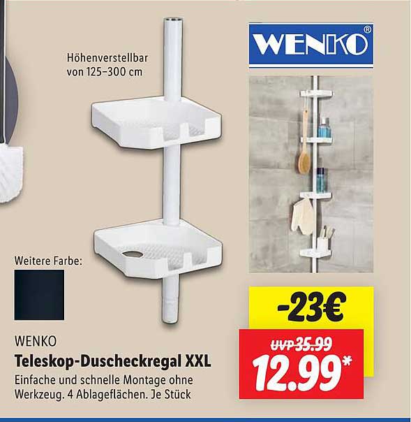 WENKO Teleskop-Duscheckregal XXL
