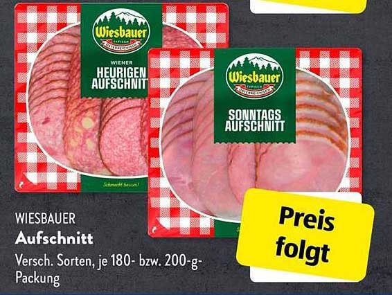Wiesbauer Aufschnitt 180- bzw. 200-g-Packung