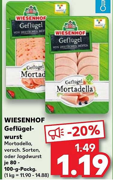 WIESENHOF Geflügelwurst Mortadella, verschiedene Sorten