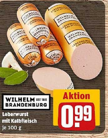 Wilhelm Brandenburg Leberwurst mit Kalbfleisch je 100 g