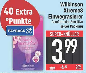 Wilkinson Xtreme3 Einwegrasierer - Comfort oder Sensitive je 6er Packung