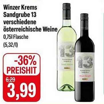 Winzer Krems Sandgrube 13 verschiedene österreichische Weine 0,75l Flasche