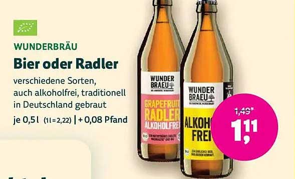 WUNDERBRÄU Bier oder Radler