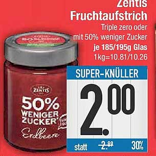 Zentis Fruchtaufstrich - Erdbeere mit 50% weniger Zucker