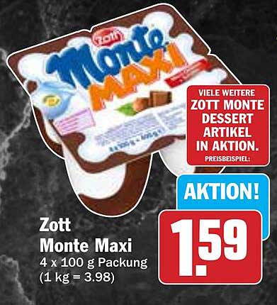 Zott Monte Maxi 4 x 100 g Packung