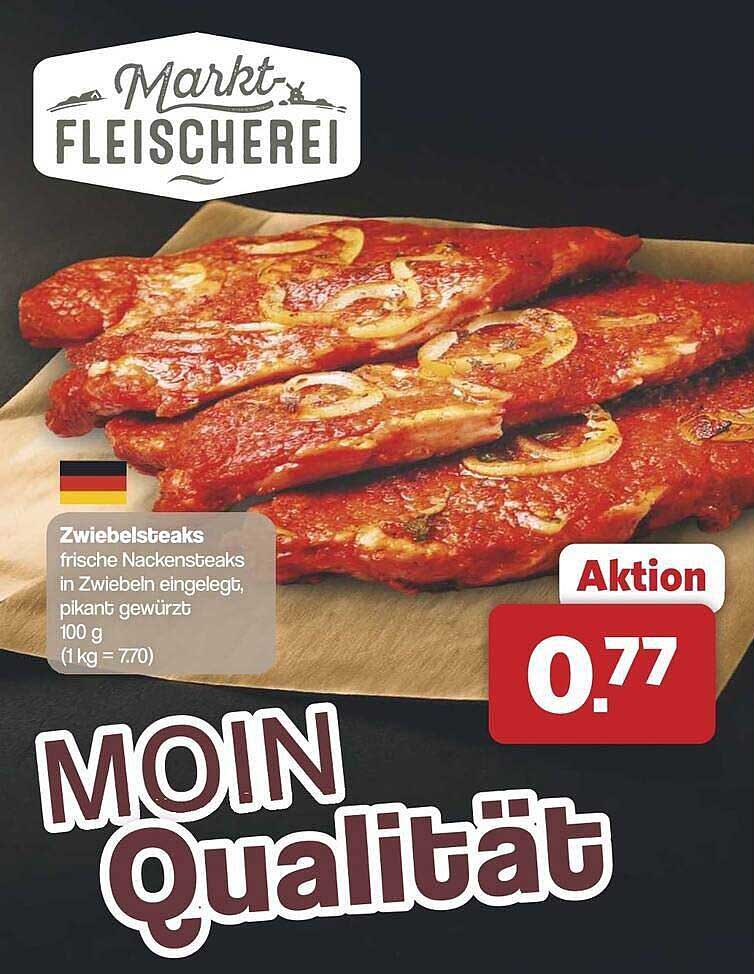Zwiebelsteaks - Frische Nackensteaks in Zwiebel eingelegt, pikant gewürzt