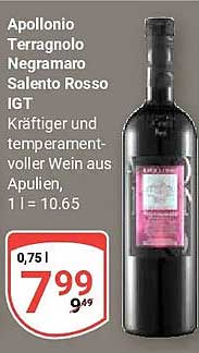 Apollonio Terragnolo Negramaro Salento Rosso IGT