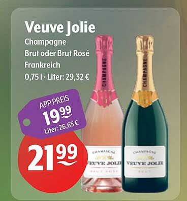 Veuve Joliie Champagne Brut oder Brut Rosé Frankreich 0,75 l · Liter: 29,32 €