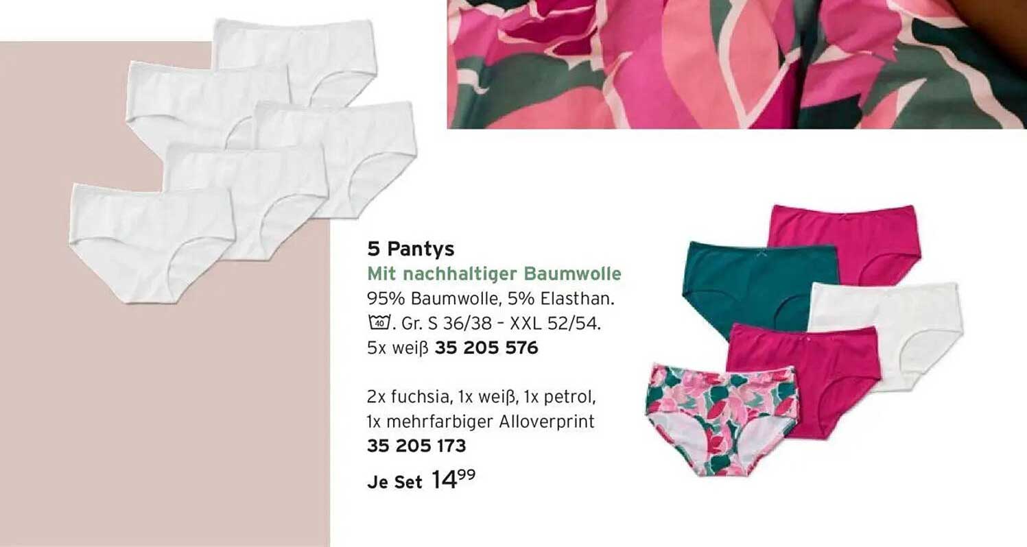 5 Pantys mit nachhaltiger Baumwolle