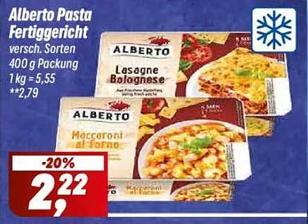 Alberto Pasta Fertiggericht - versch. Sorten 400 g
