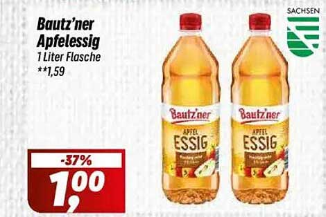 Baut'zner Apfelessig 1 Liter Flasche