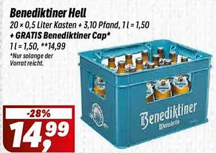 Benediktiner Hell – 20 x 0,5 Liter Kasten