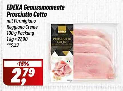 EDEKA Genusserlebnisse Prosciutto Cotto mit Parmigiano Reggiano Creme 100 g